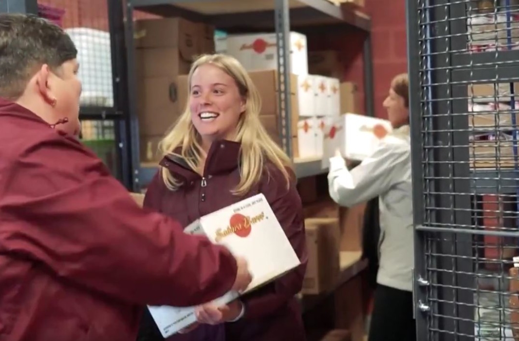 Stacks of food delivery boxes for Rosie's Place