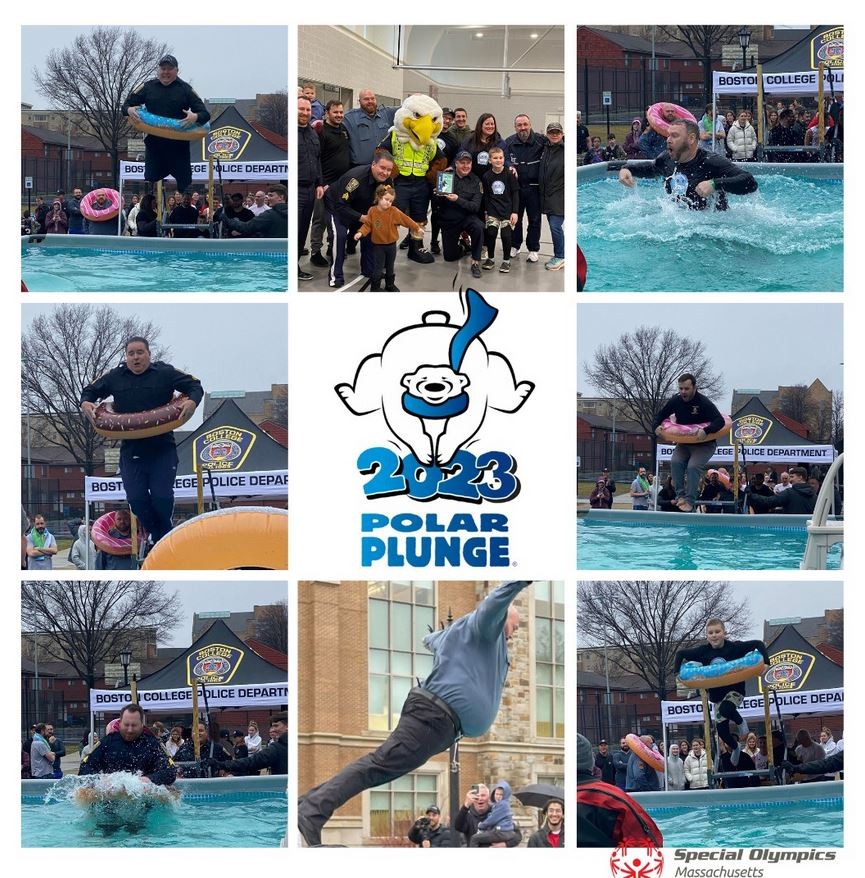 Montage of polar plunge photos in a grid