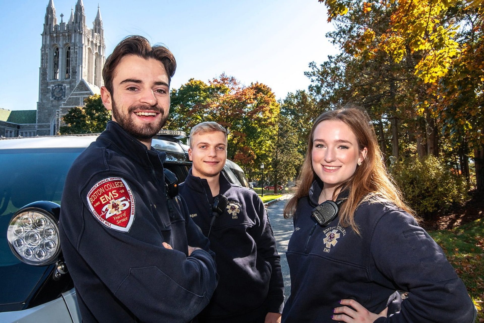 Students in EMS shirts