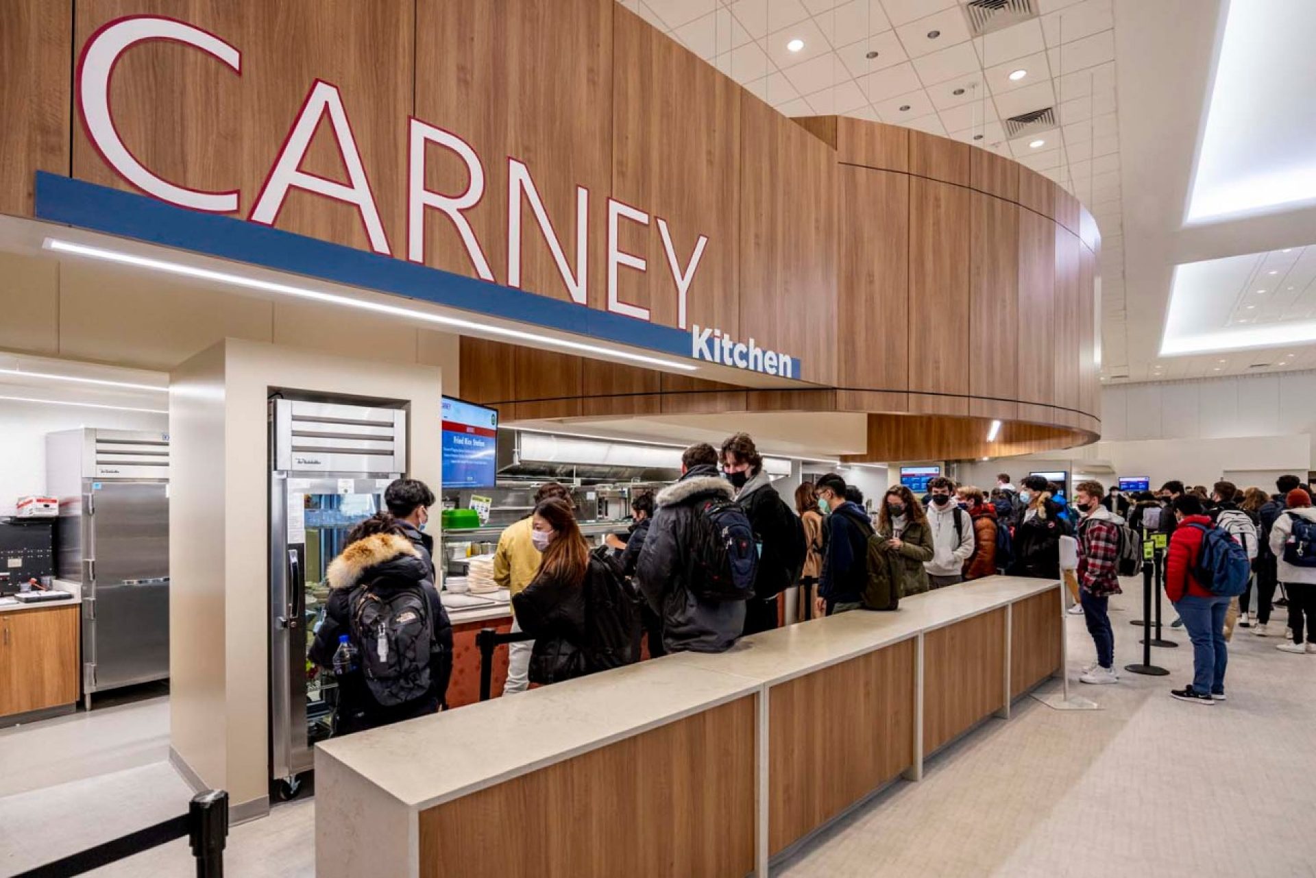 Students at Carney dining hall 