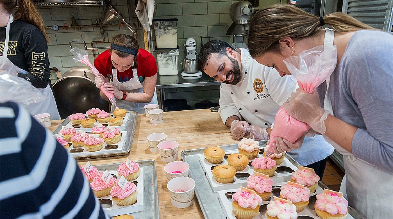 The Boston College Baking Club and BC Dining Services teamed up for a breast cancer fundraiser. 
