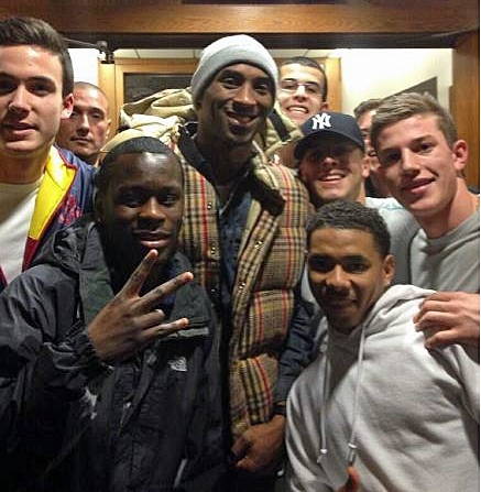 Kobe Bryant with BC students in 2014