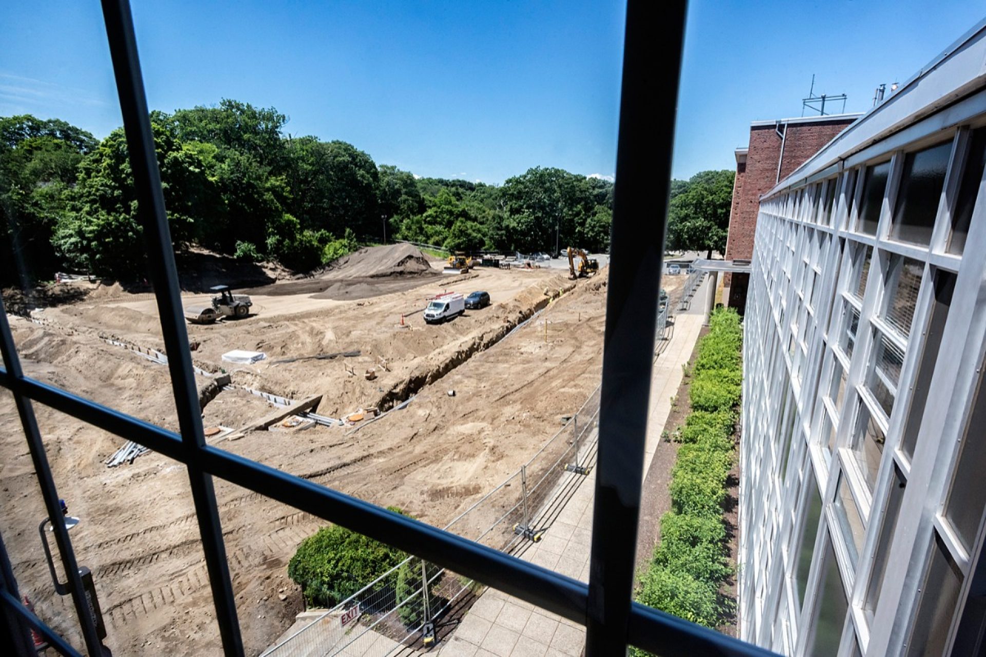 Construction work on the athletic field house