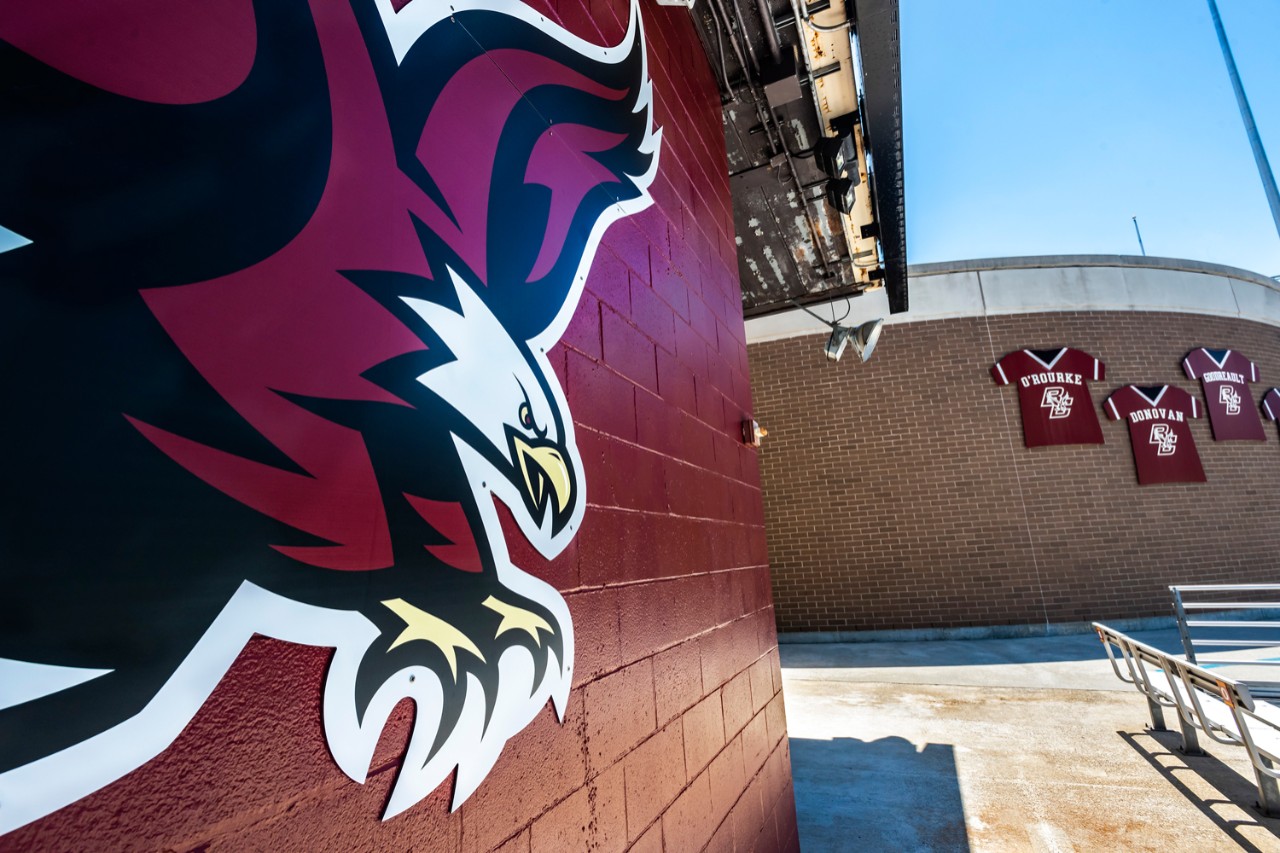 Details of the athletic field house Details of the athletic field house
