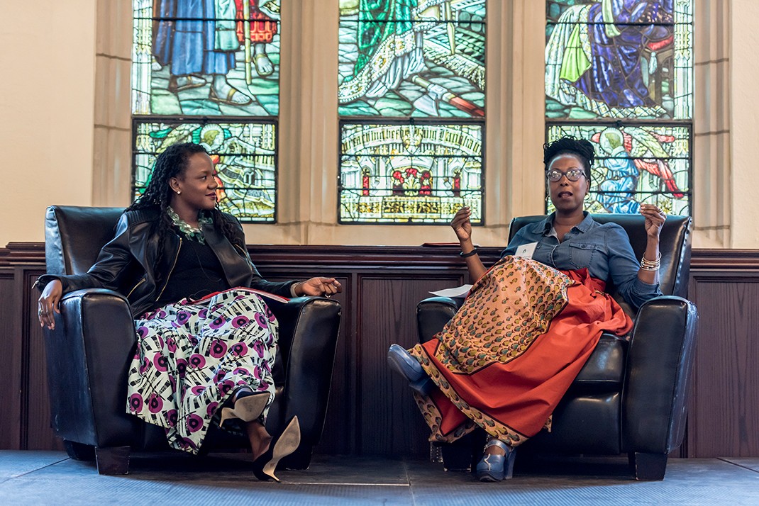 BC faculty members Regine Jean-Charles and Rhonda Frederick