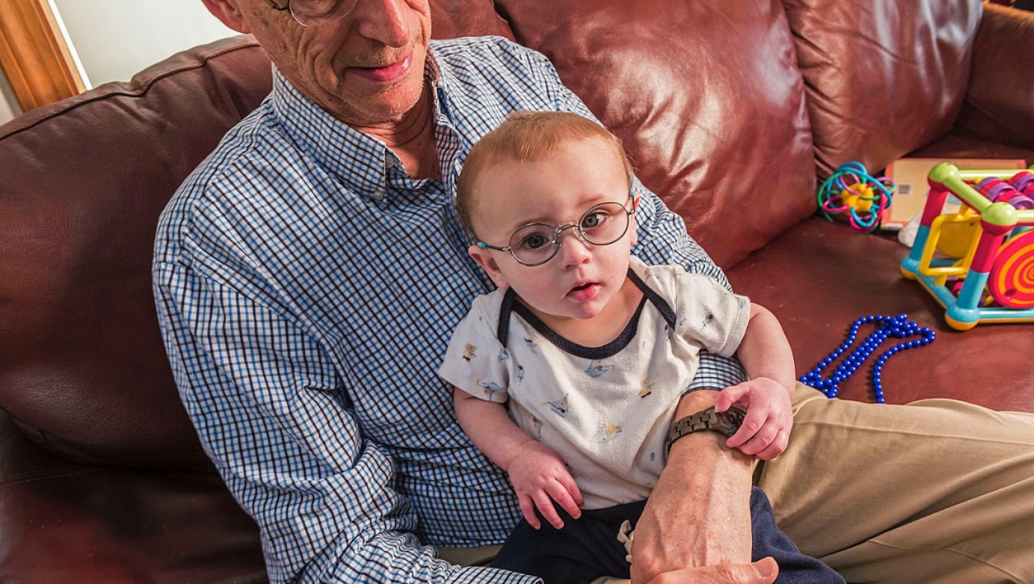 The author with his grandson, George