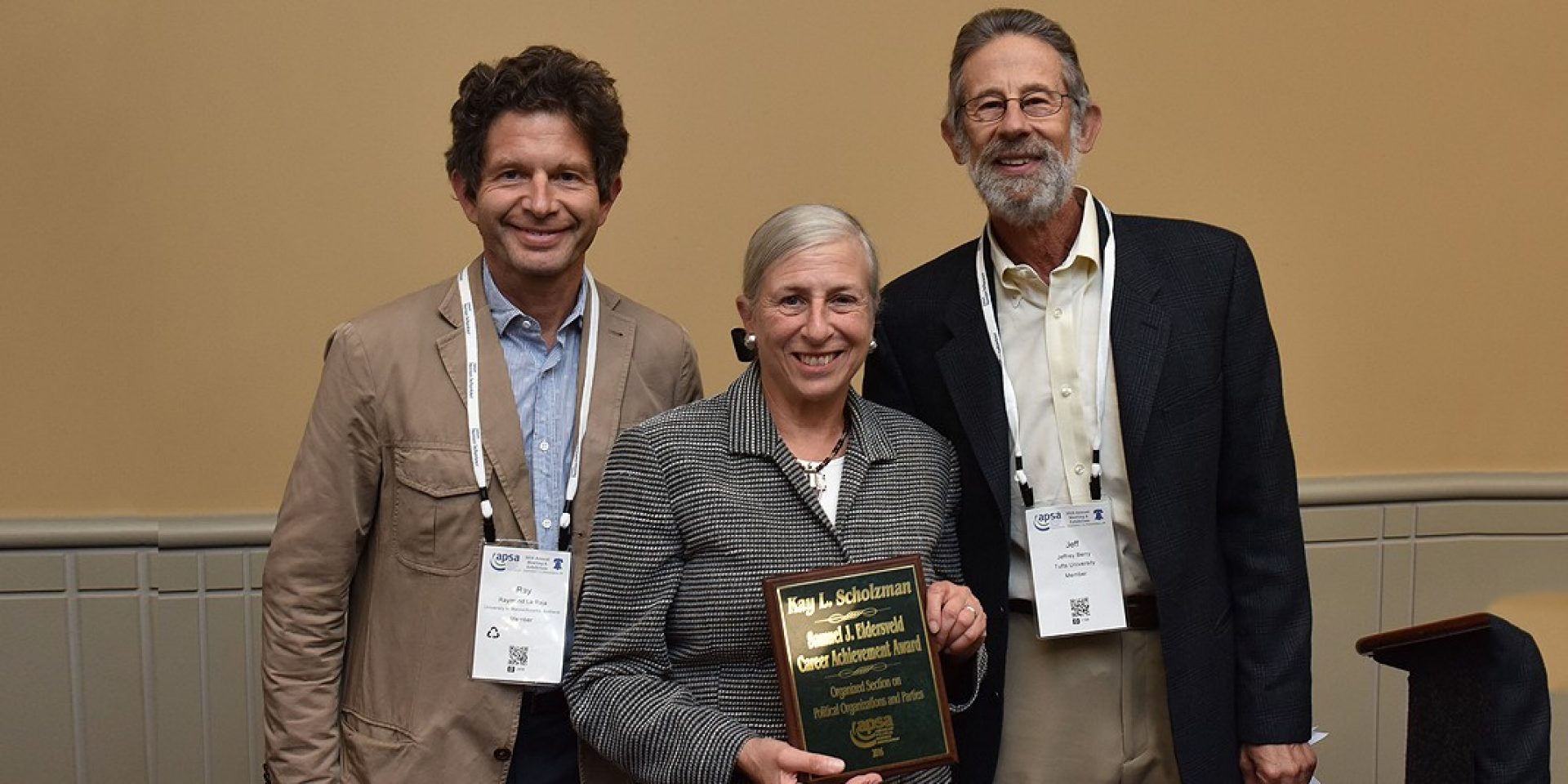 Ray La Raja, Professor of Political Science at UMass Amherst, Boston College Political Science Professor Kay L. Schlozman, and Jeff Berry, Political Science Professor at Tufts University.