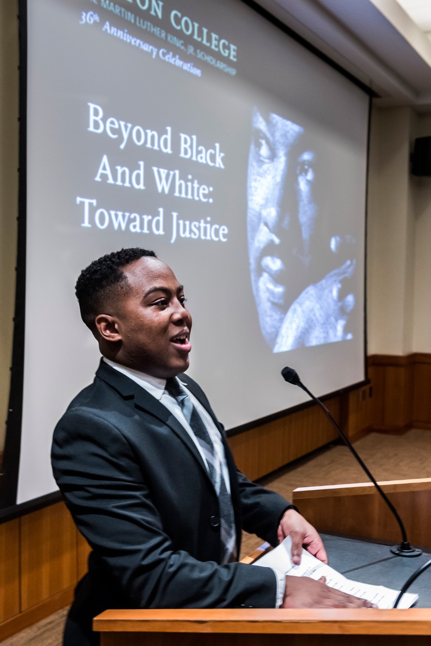 Martin Luther King Jr. Memorial Scholarship winner Anthony Smith ’19 Martin Luther King Jr. Memorial Scholarship winner Anthony Smith ’19