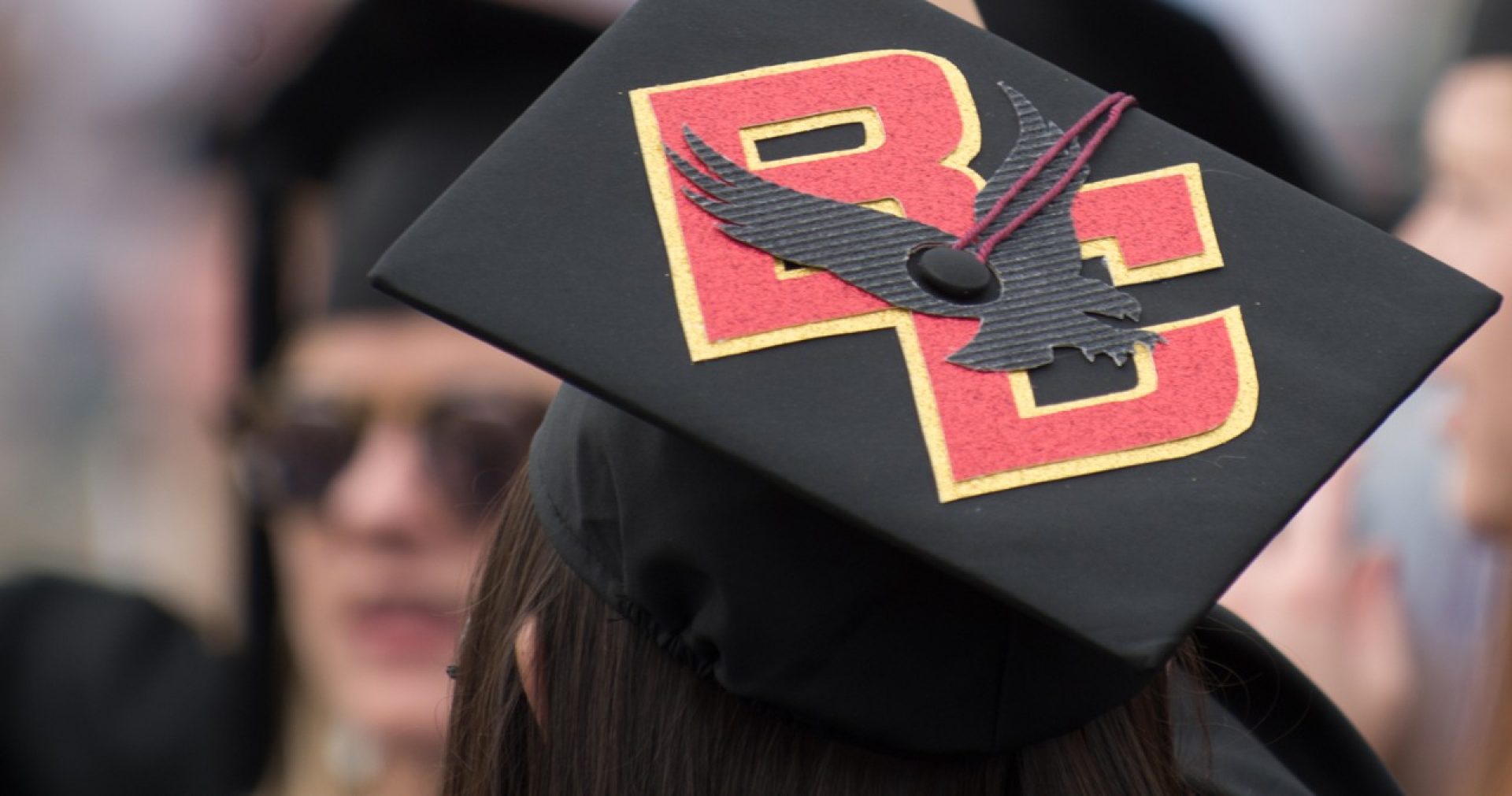 Graduation cap with BC graphic