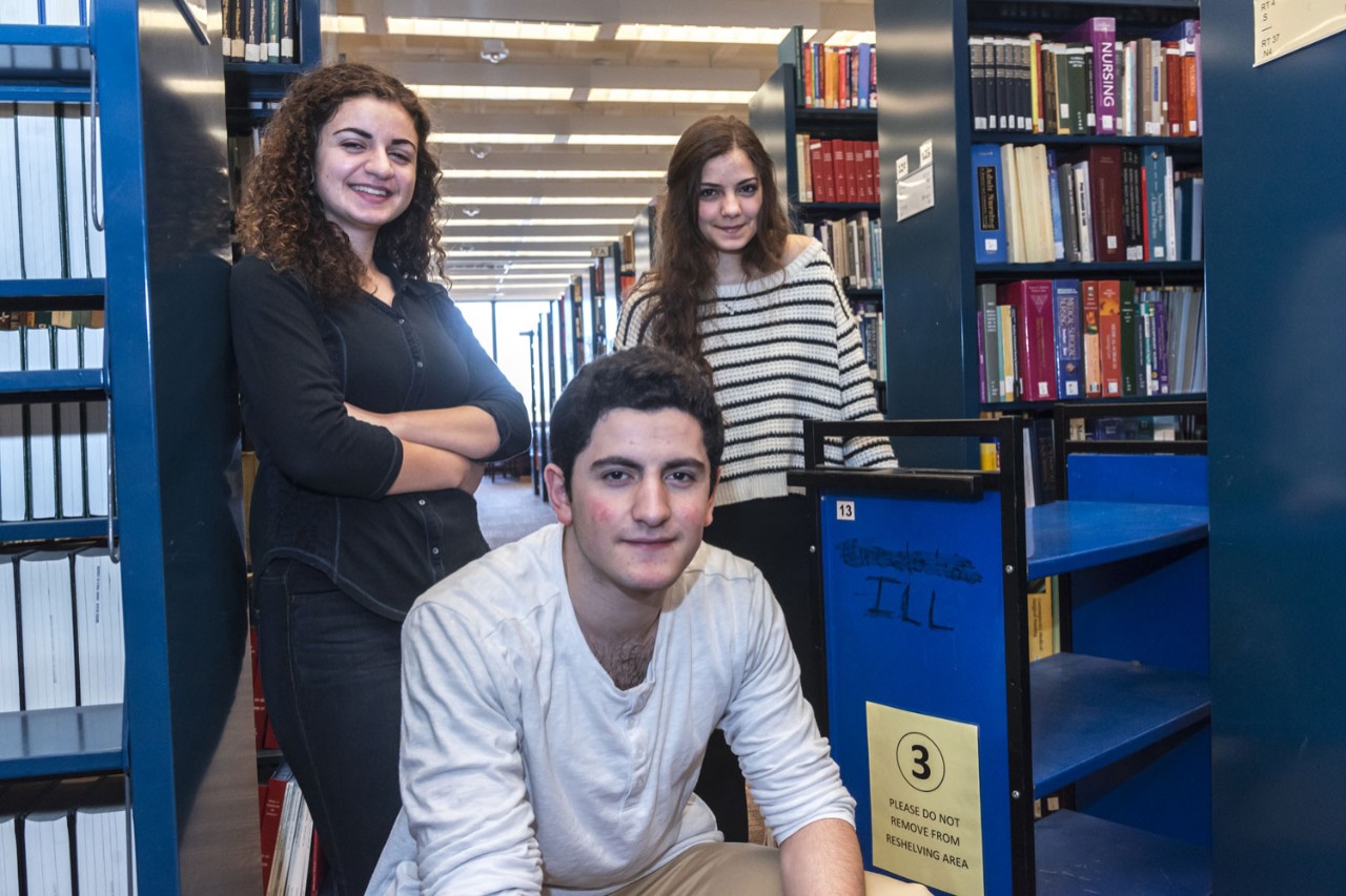 (L-R) BC undergraduates Layla, Matthew and Jude Aboukhater.