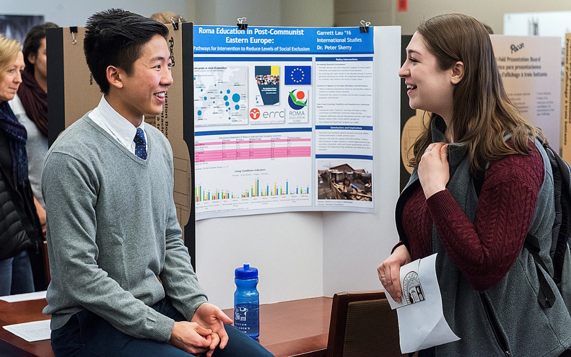 International studies major Garrett Lau ’16 and Lindsay Schrier ’18