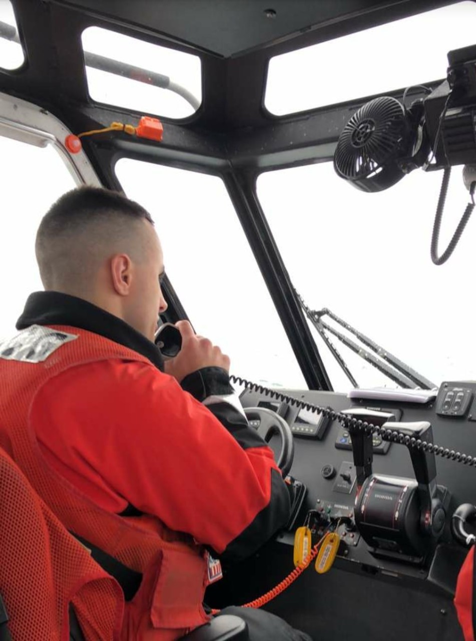 Anthony Sears aboard a Coast Guard vessel