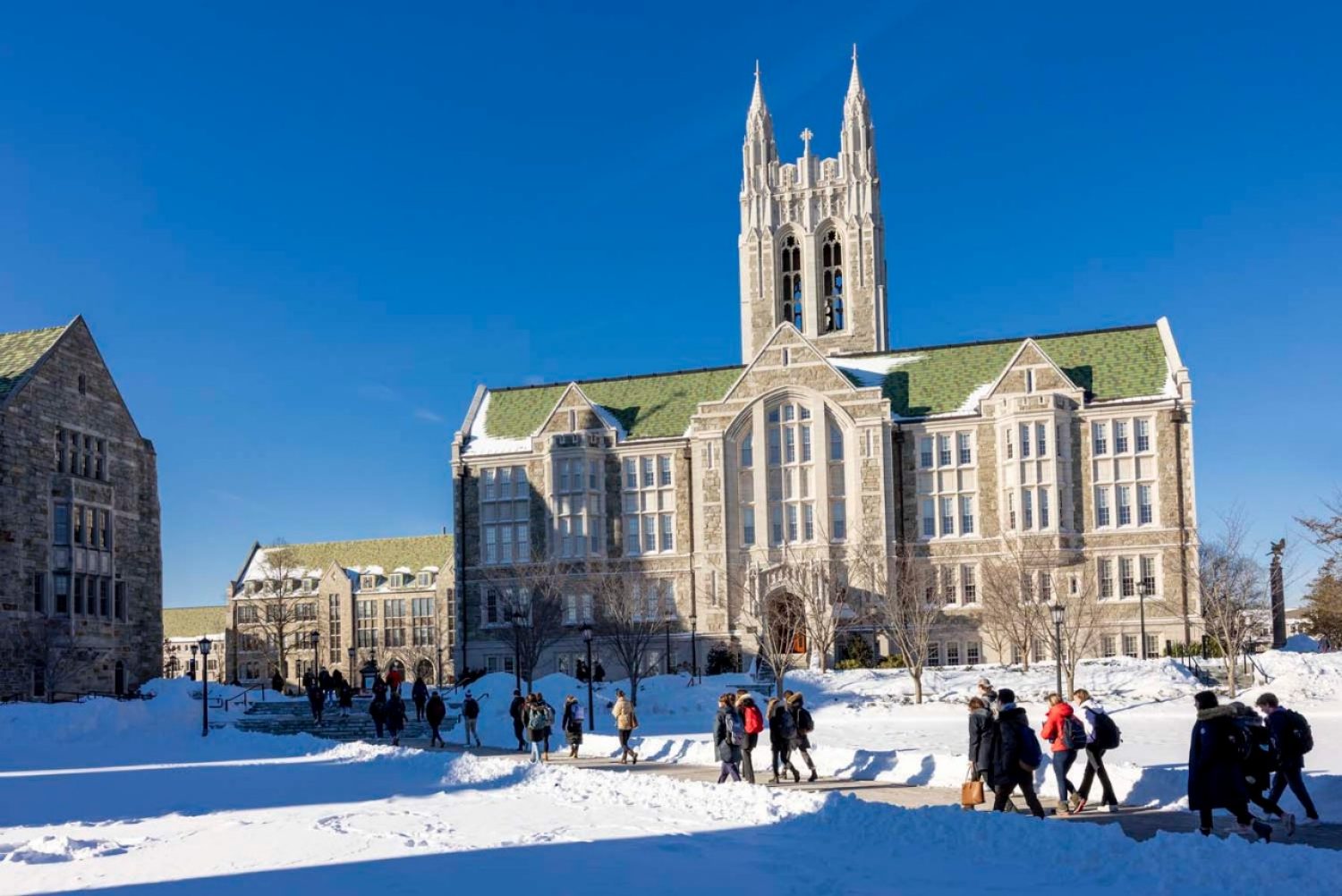 Gasson Hall and golden eagle