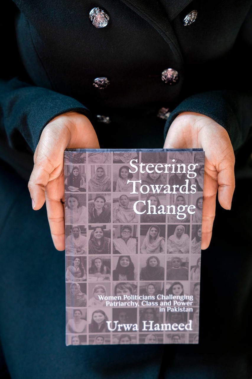 A book cover with the title Steering Towards Change