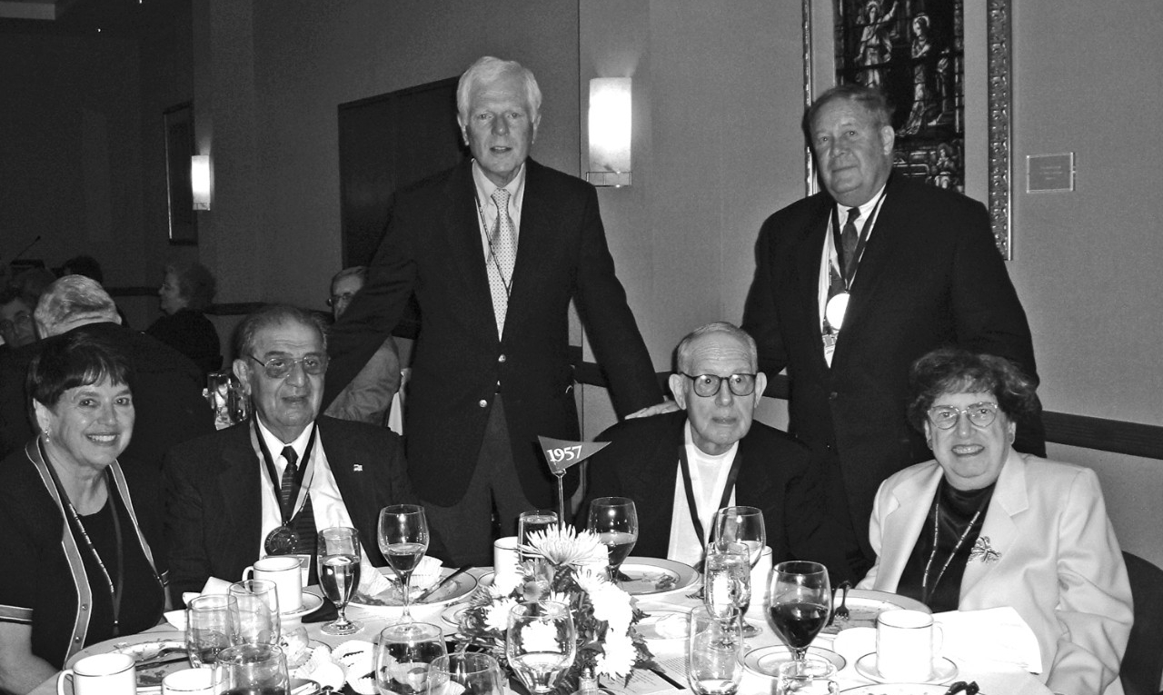 Robert Newton (center) with University of Scranton classmates, celebrating their 50th reunion. 