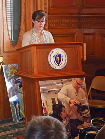 Erin Walter speaking to MA legislators. Provided photo. Erin Walter speaking to MA legislators. Provided photo.