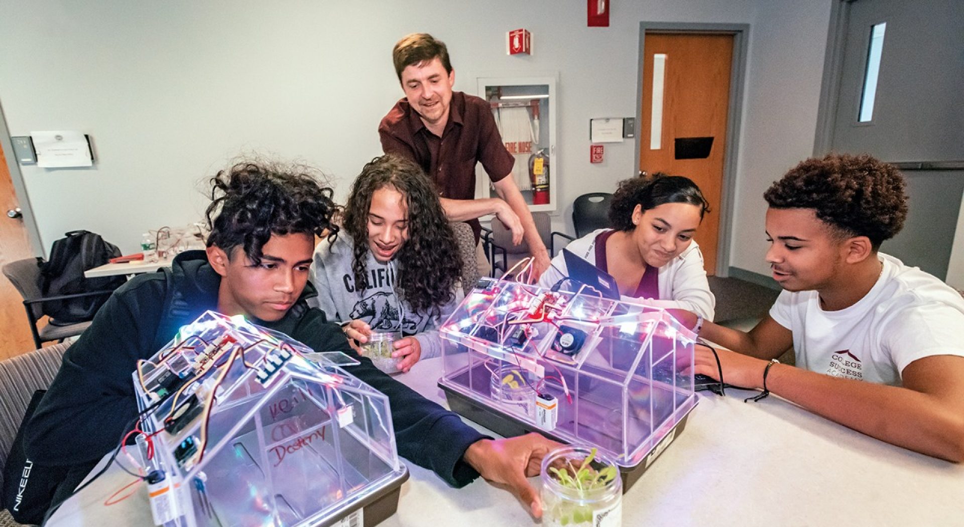 Michael Barnett with students