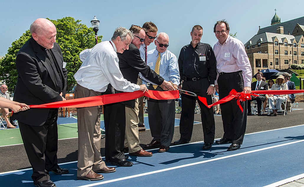 Ribbon cutting for new playground and recreational facilities at St. Columbkille Partnership School