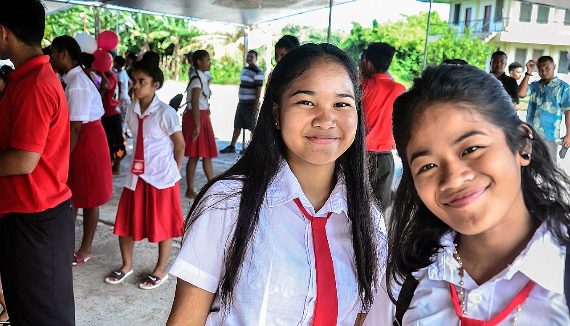 Stuents at Xavier High School in Micronesia