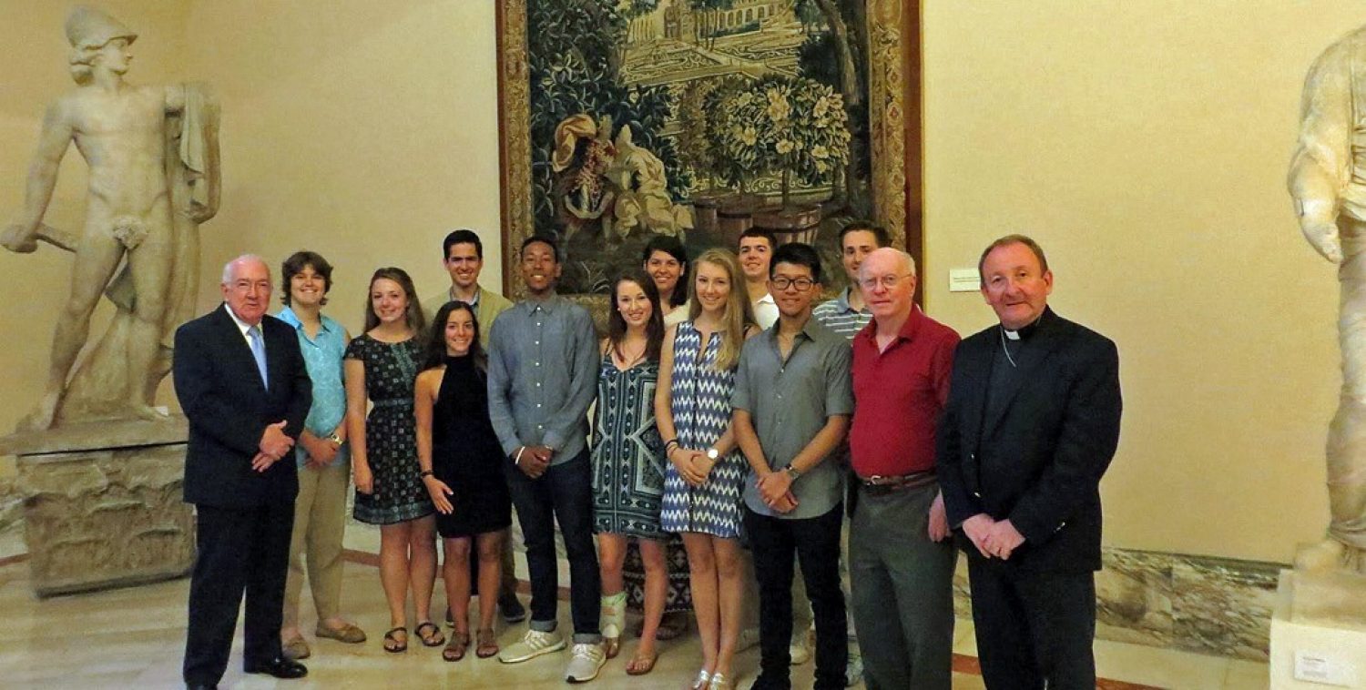 Students at BC's theology summer study program in Rome.