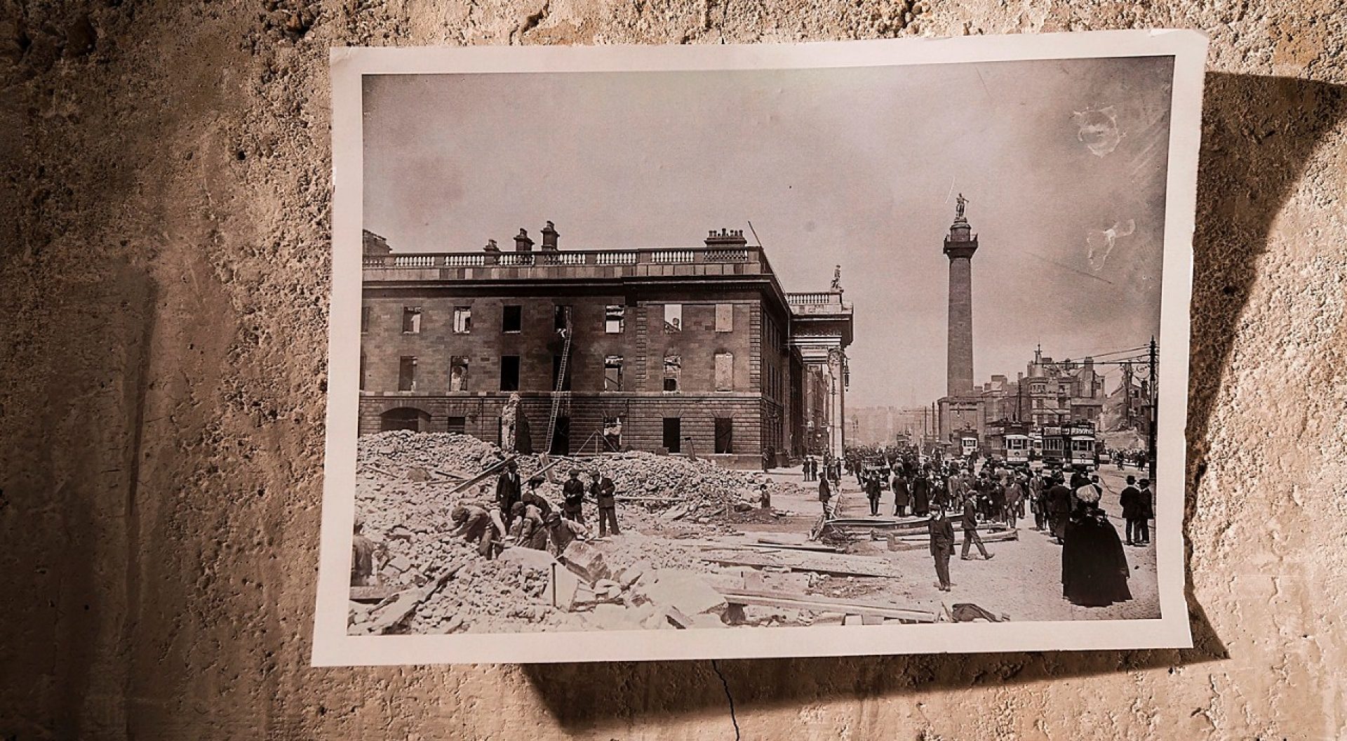 Easter Rising historical image of destruction in Dublin