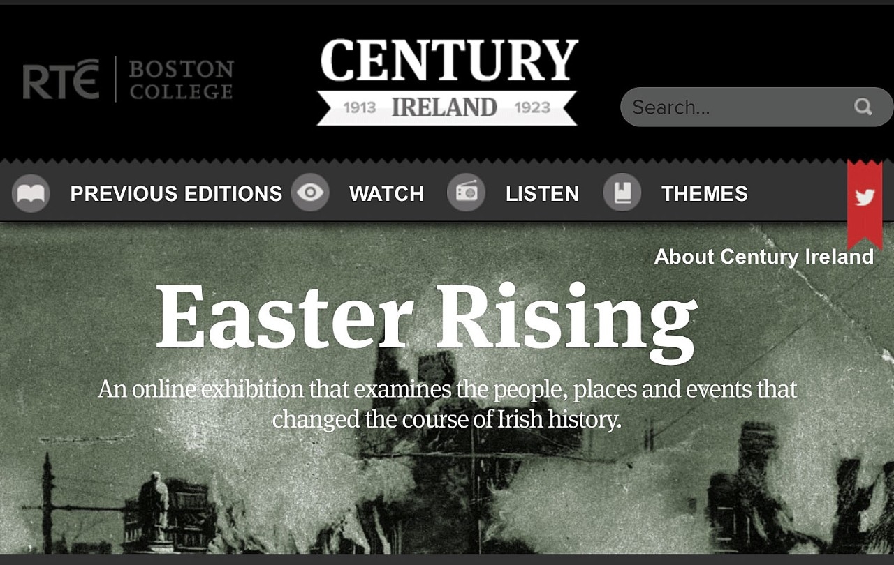 Century Ireland Easter Rising landing page
