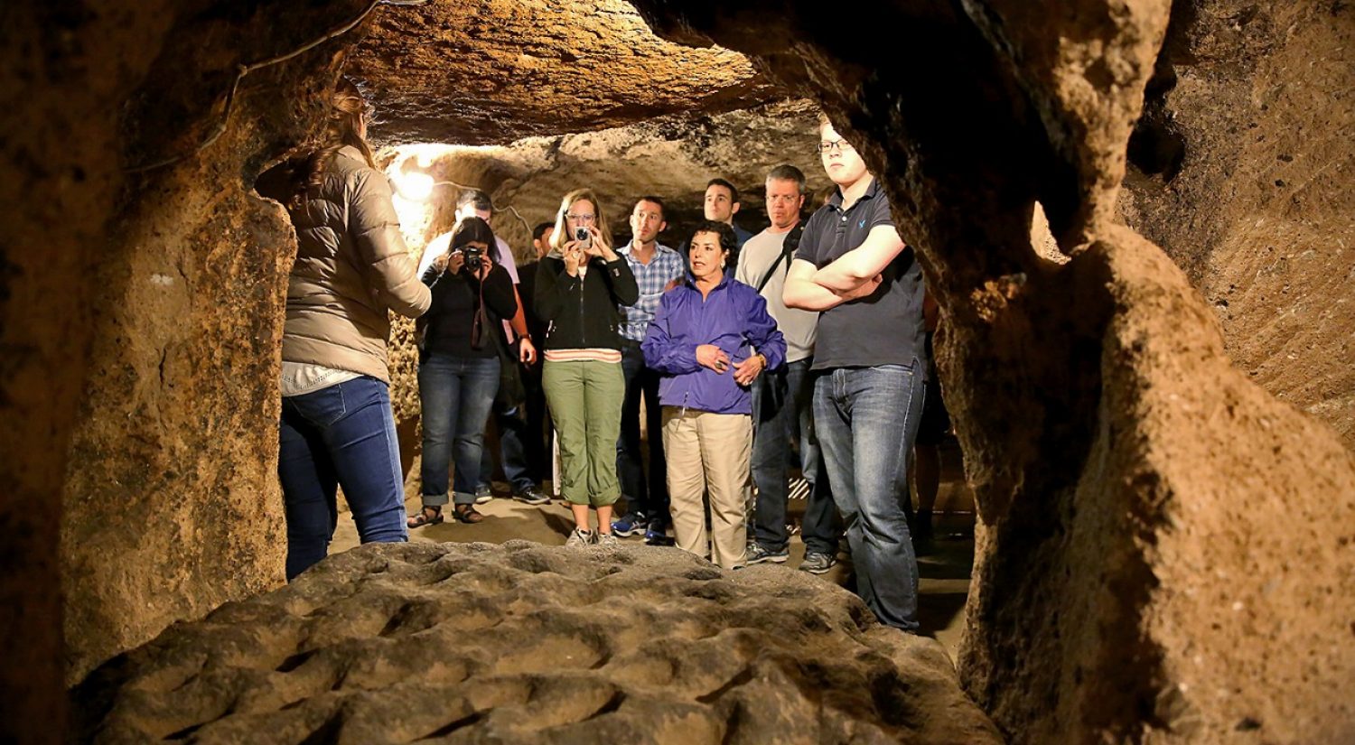 Faculty touring the underground city