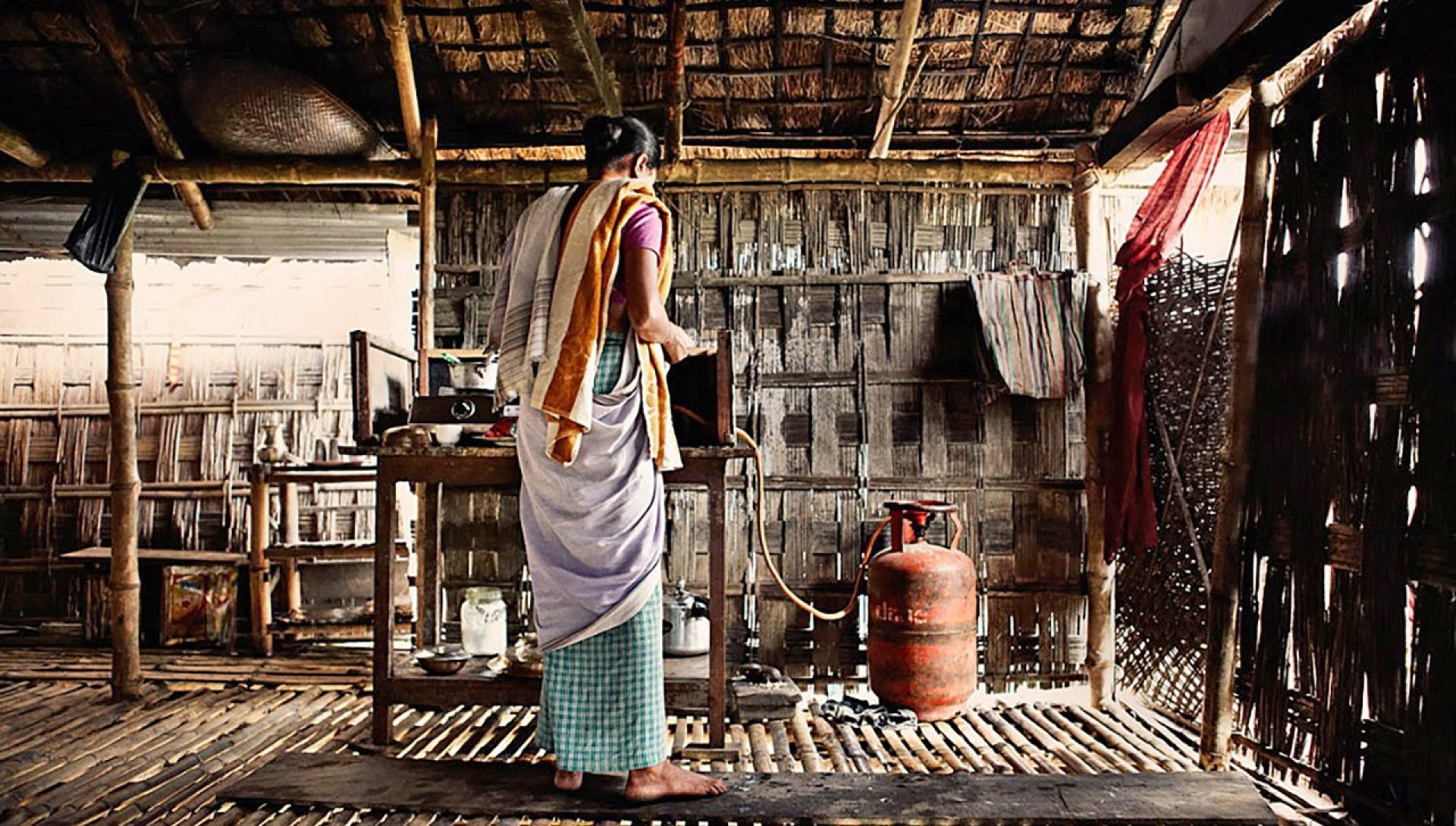 A woman cooking in India