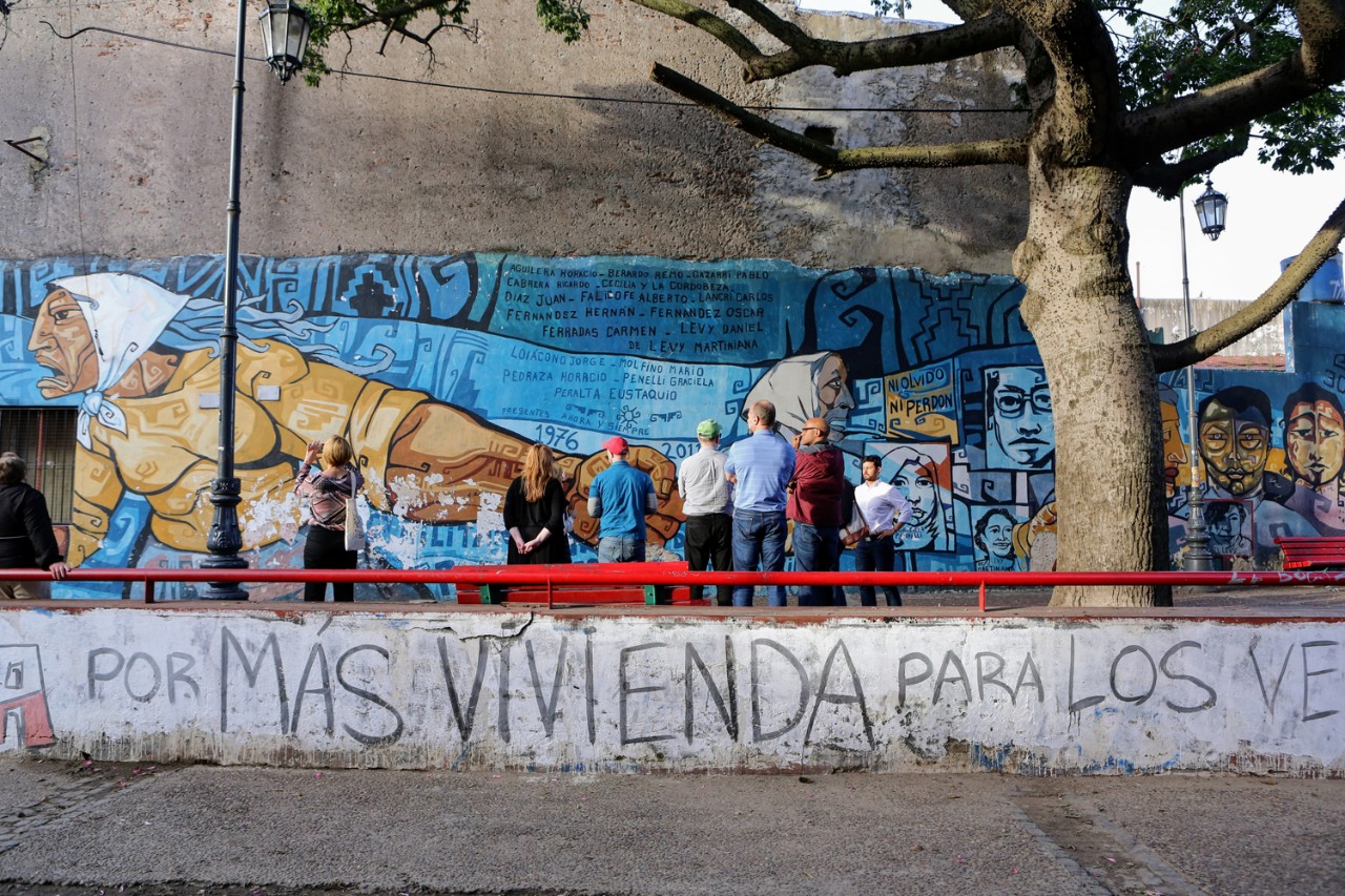 In Buenos Aires, Boston College faculty examined a mural commemorating the struggle for human rights in Argentina