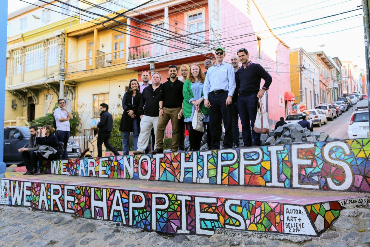 Boston College faculty visit an artists enclave in the Chilean city of Valparaiso as part of the 2017 Faculty Seminar offered by the Office for International Programs.