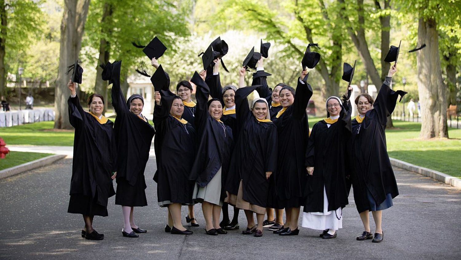 Latin American women religious in cap and gown
