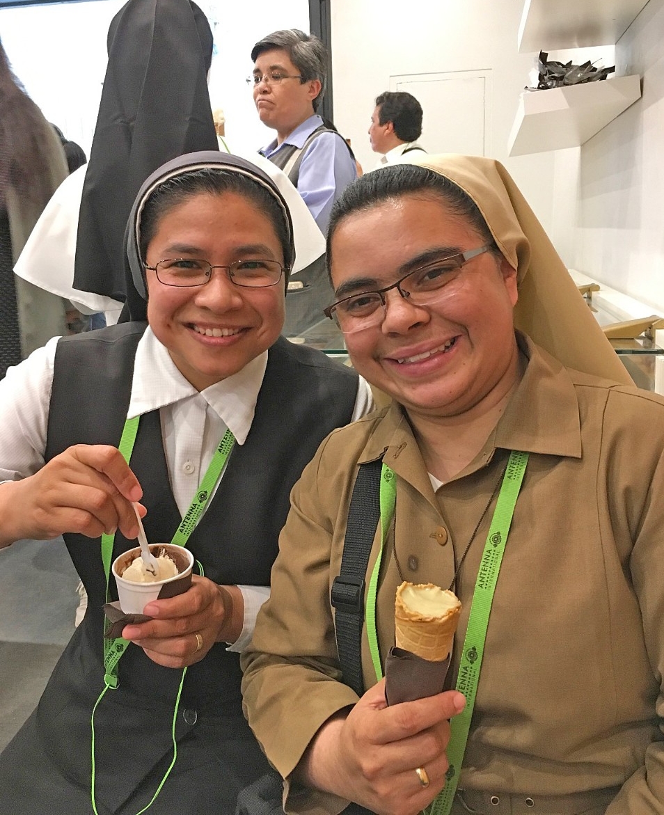 Woods College Latin American Sisters in Rome: stopping for an iced treat Woods College Latin American Sisters in Rome: stopping for an iced treat