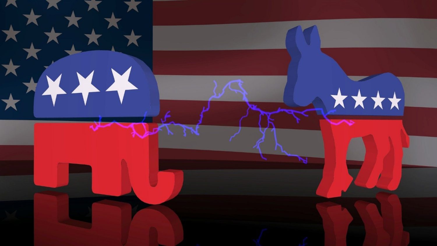 elephant and donkey political party icons
