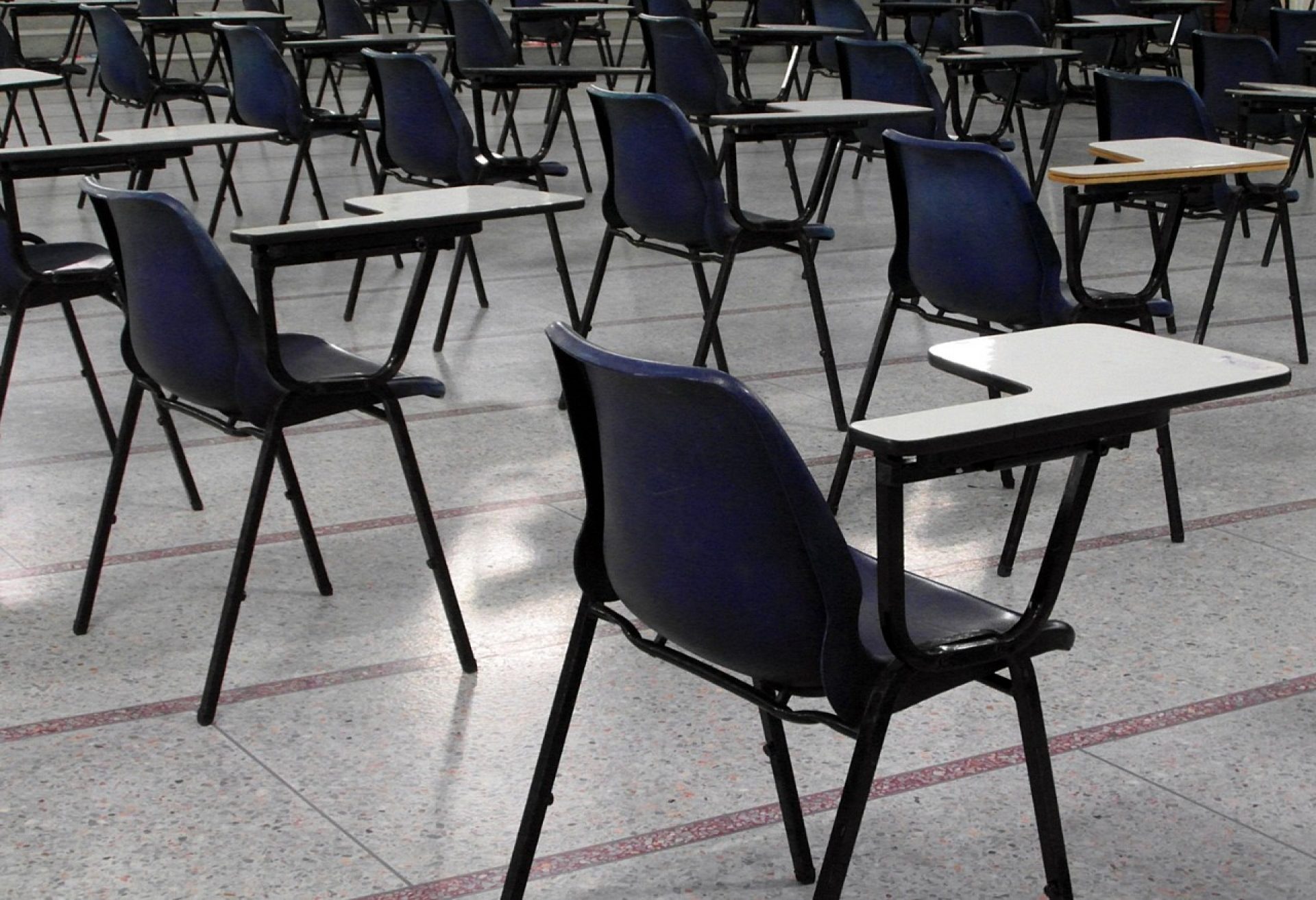 empty chairs in a classroom