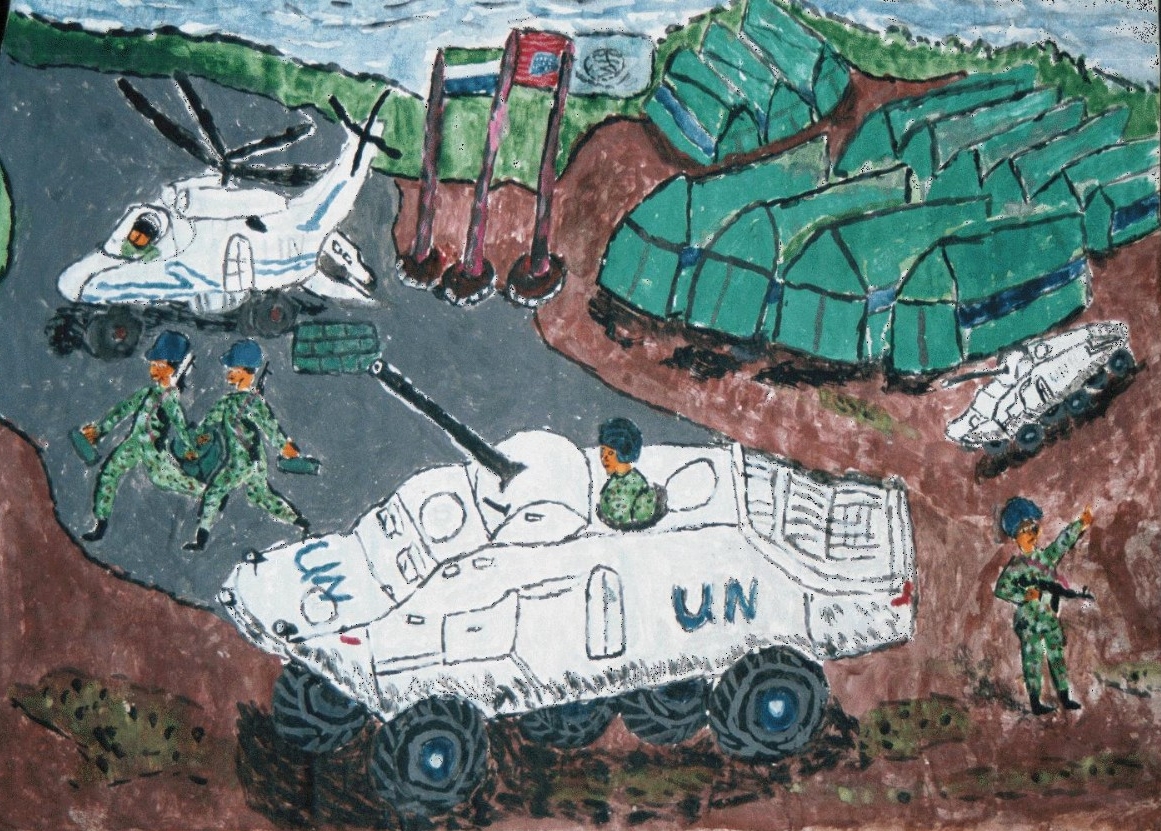 Tanks depicted by former child soldier