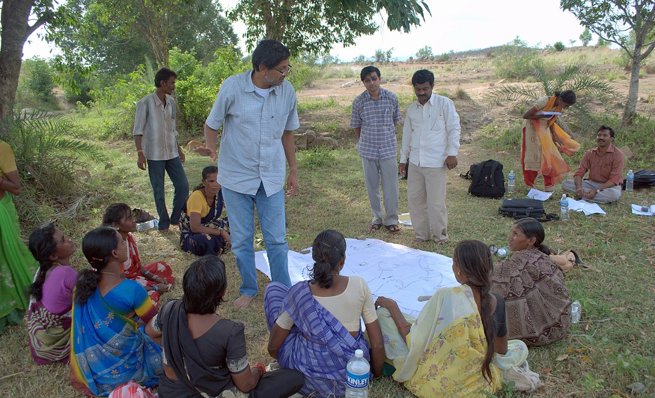 Gautam Yadama at work in the community.