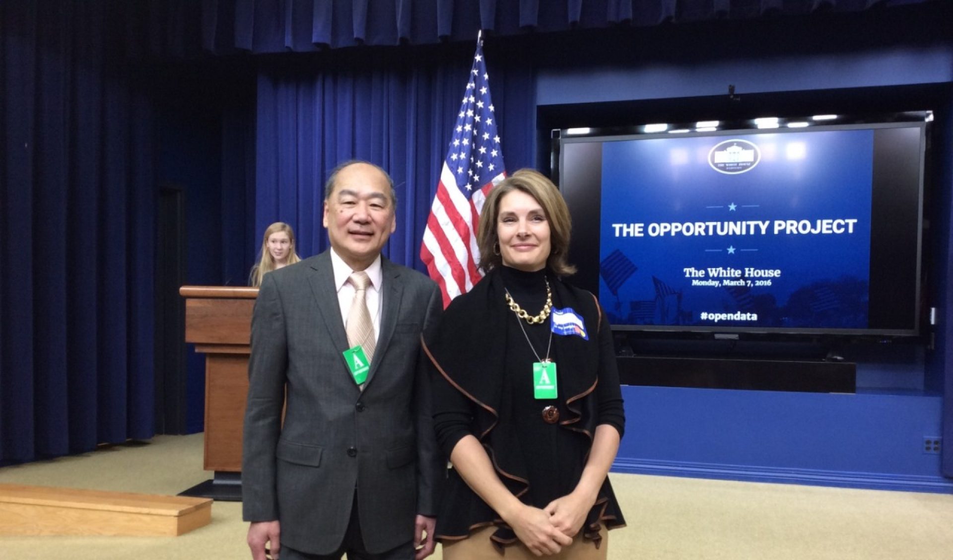 David Takeuchi and Tiziana Dearing at The White House.