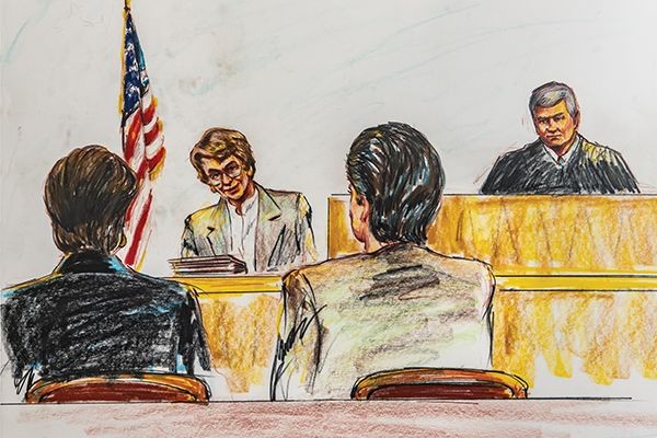 Mindhunter-courtroom_600x400 A courtroom sketch of Professor Ann Burgess’ testimony during the 1996 sentencing hearing of the confessed serial killer Henry Wallace