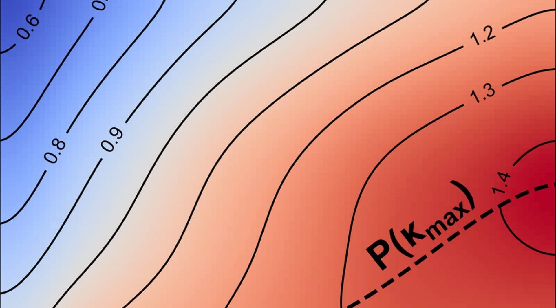 Image of contours from a heat map showing temperature shifts in cubic boron arsenide.