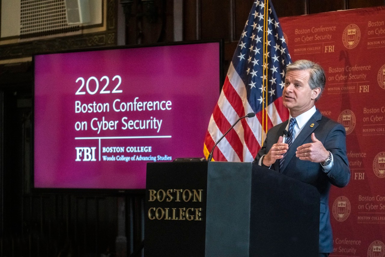 Christopher Wray at podium