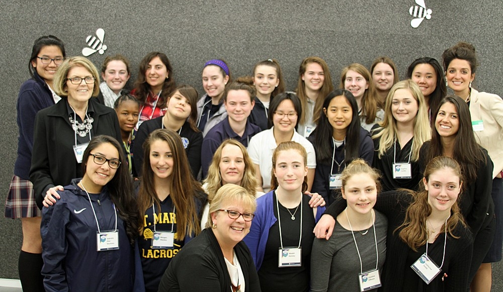 Participants in Cyber Day 4 Girls, hosted by IBM Security and Boston College