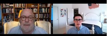 Photo of screenshot from Zoom video of Massa and Wieboldt