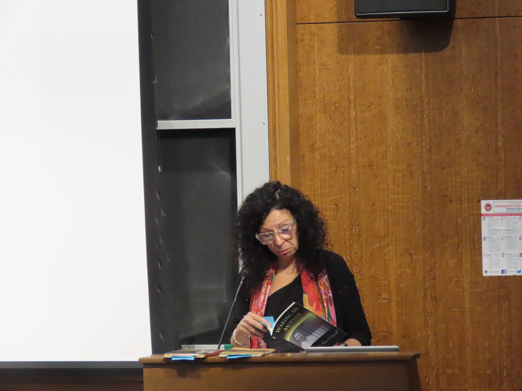 Angela O'Donnell reading from her book.
