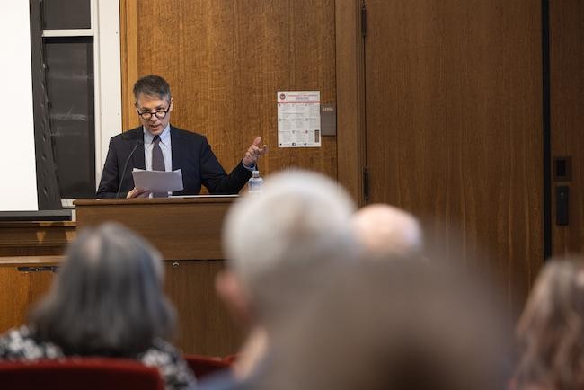 Massimo Faggioli giving his lecture