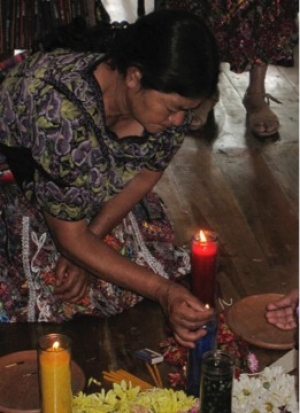 mayan woman candle