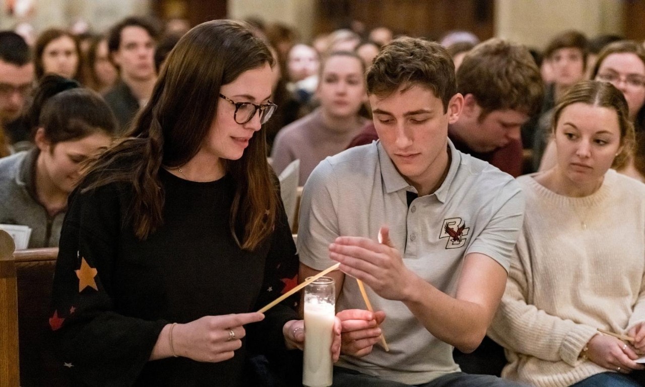 Boston College Students at Mass