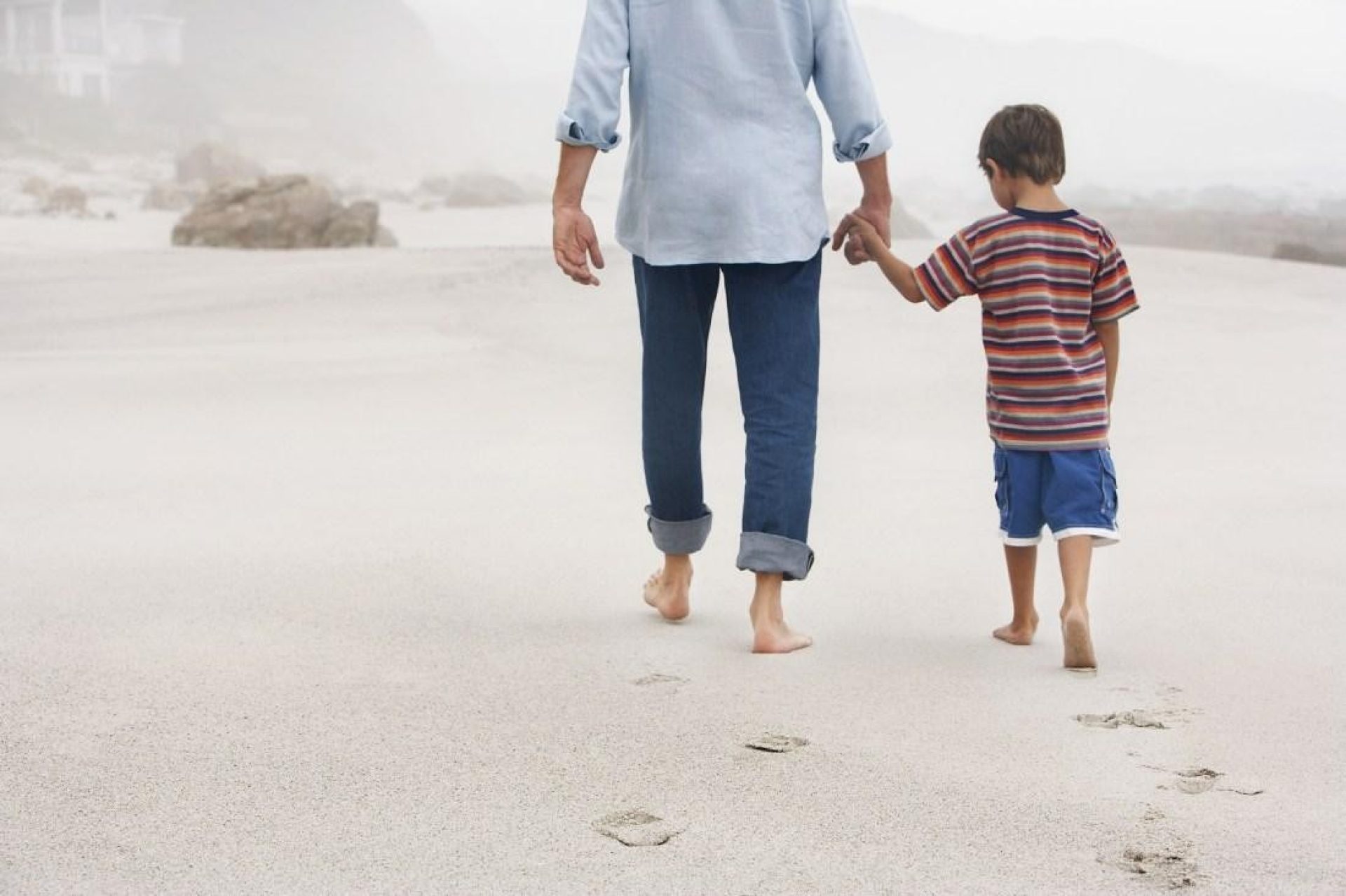 Father and Son on beach