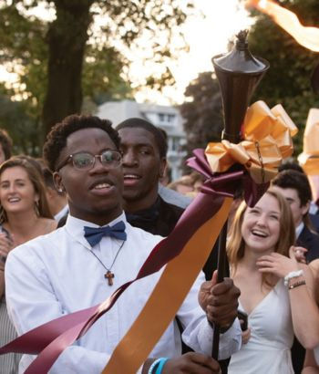 Seniors walking convocation