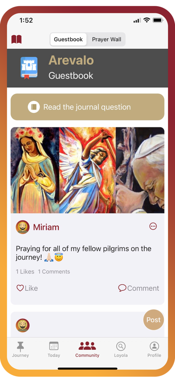 Journey with Ignatius virtual pilgrimage app screenshot of the journey page