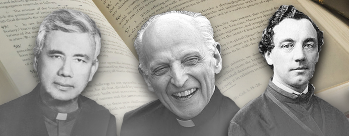 father pedro arrupe washing the feet of a boy